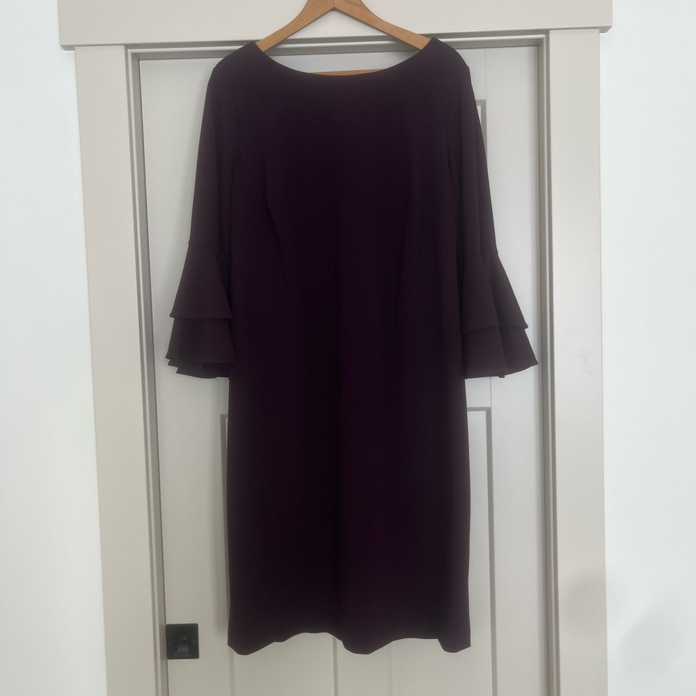 Calvin Klein Deep Purple Long Sleeve Dress